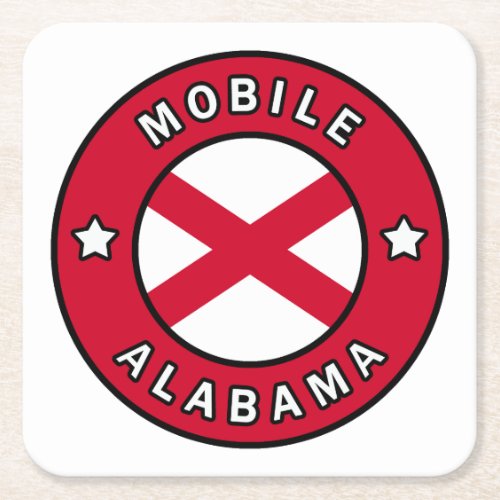 Mobile Alabama Square Paper Coaster