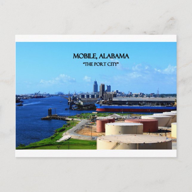MOBILE, ALABAMA - The Port City Postcard (Front)