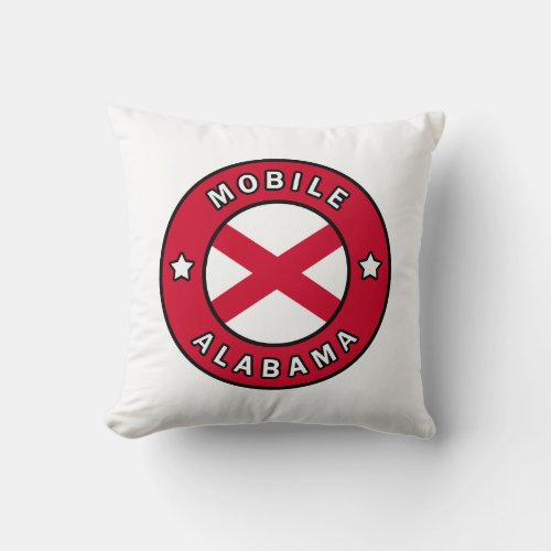 Mobile Alabama Throw Pillow