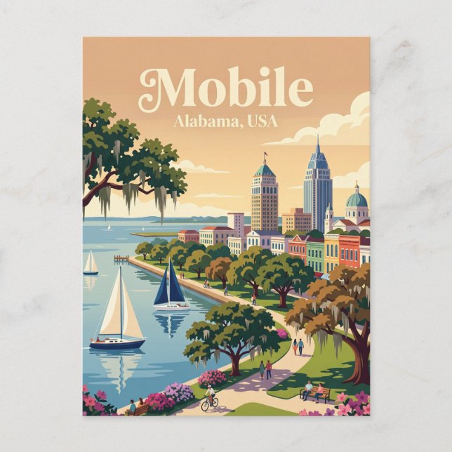 Mobile, Alabama USA Postcard (Front)