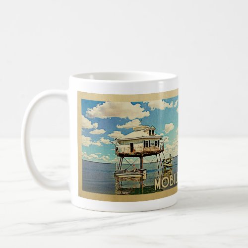 Mobile Alabama Vintage Travel Coffee Mug