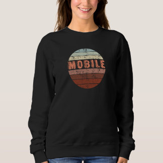 Mobile Alabama Waikiki Beach Sunset 4 Distressed Sweatshirt