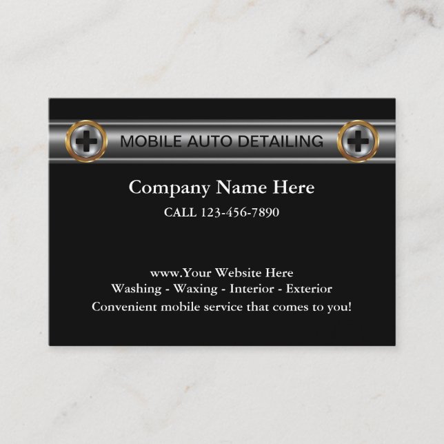 Mobile Auto Detailing Business Cards (Front)