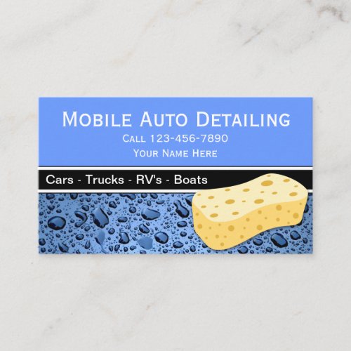 Mobile Auto Detailing Business Cards