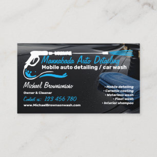 Mobile Auto Detailing Car Wash Service Business Card