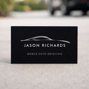 Mobile Auto Detailing Logo Black Business Card