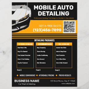 Mobile Auto Detailing Professional Car Wash Flyer