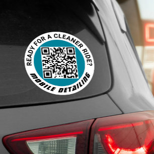 Mobile Auto Detailing QR Code Car Vinyl Decal