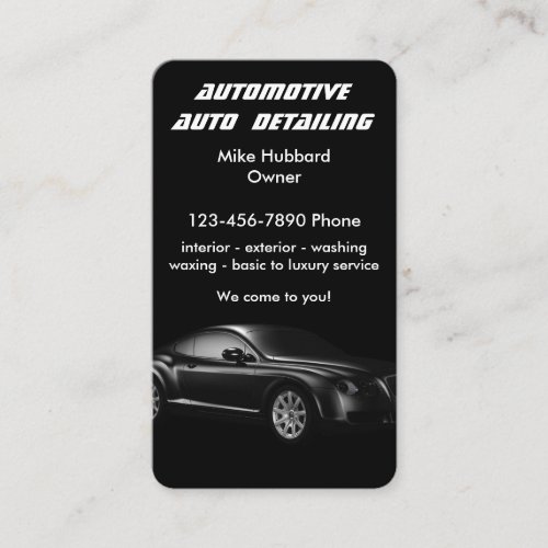 Mobile Auto Detailing Service Business Card