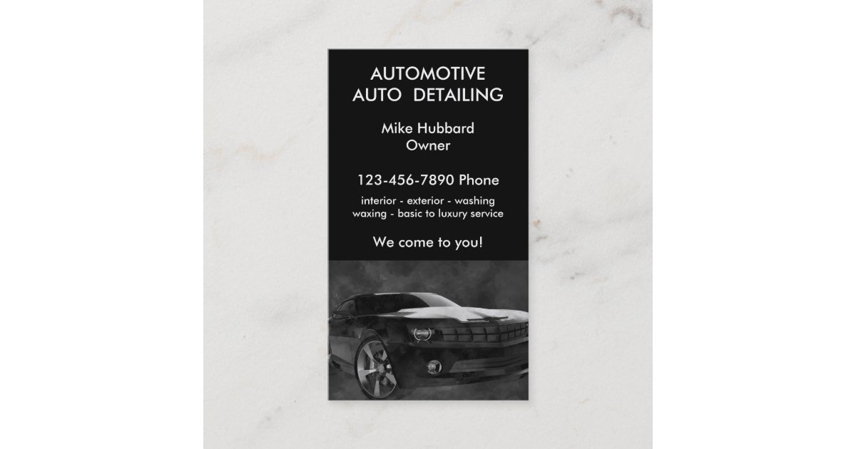 Mobile Auto Detailing Service Business Card