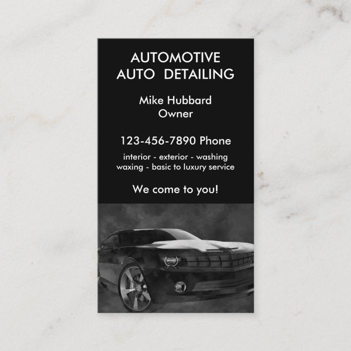 Mobile Auto Detailing Service Business Card Zazzle Auto Detailing Service Business Card
