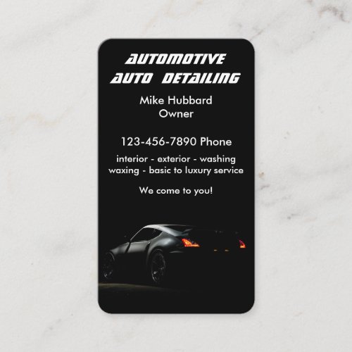 Mobile Auto Detailing Service Business Card