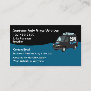 Mobile Auto Glass Repair Services Business Card