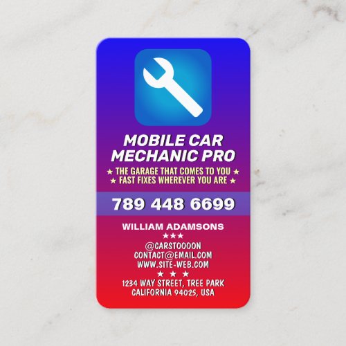 MOBILE AUTO MECHANIC &amp; CAR REPAIR | CERTIFIED PRO BUSINESS CARD