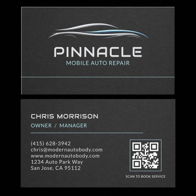 Mobile Auto Repair QR Code Professional Business Card (Creator Uploaded)
