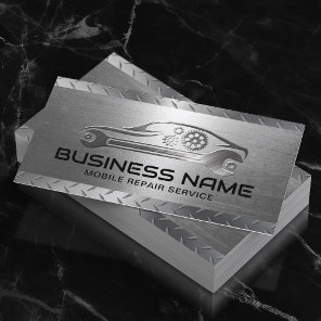 Mobile Auto Repair Service Metal Automotive Car Business Card