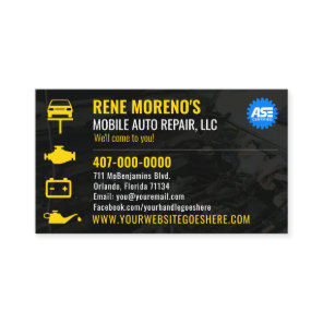 Mobile Automobile Car Repair Mechanic 2 Sided Busi Business Card