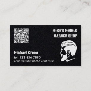 Mobile Barber Premium Custom QR Business Card
