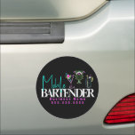 Mobile Bartender Club Bar Neon Drinks Car Magnet<br><div class="desc">Business Cards with Abstract Cocktail Neon Drinks</div>