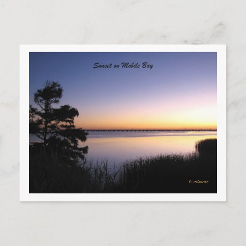 Mobile Bay Sunset Postcard