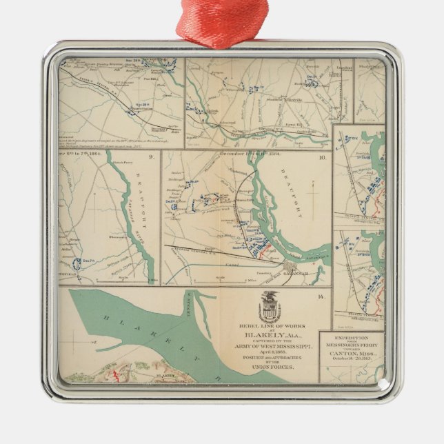 Mobile, Blakely, Messinger's Ferry-Canton Metal Ornament (Front)