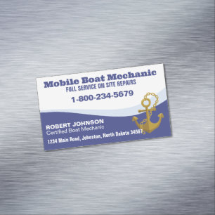Mobile Boat Mechanic Business Card Magnet