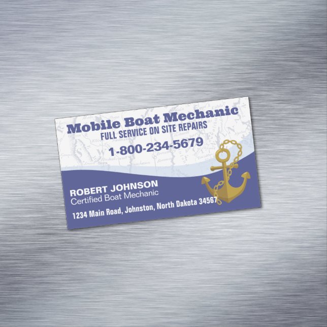 Mobile Boat Mechanic Business Card Magnet (In Situ)
