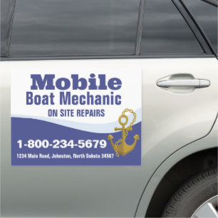 Mobile Boat Mechanic Car Magnet