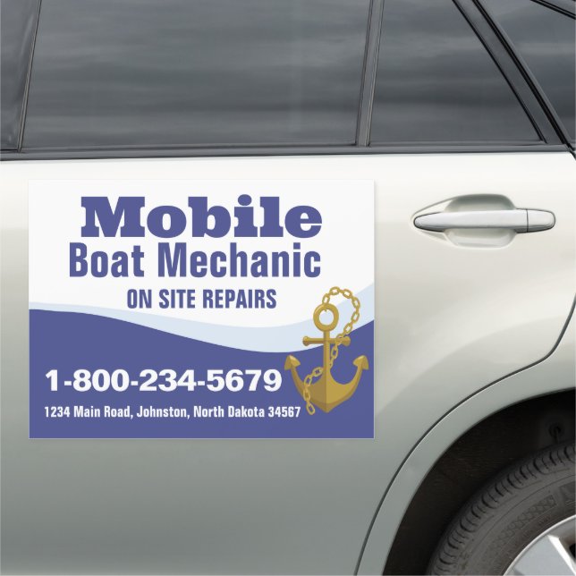 Mobile Boat Mechanic Car Magnet (In Situ)
