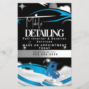 Mobile Car Detailing Logo Blue Flyer