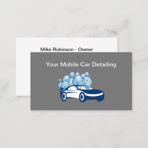 Mobile Car Detailing Simple Business Cards