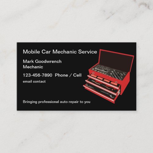 Mobile Car Mechanic Automotive Business Card
