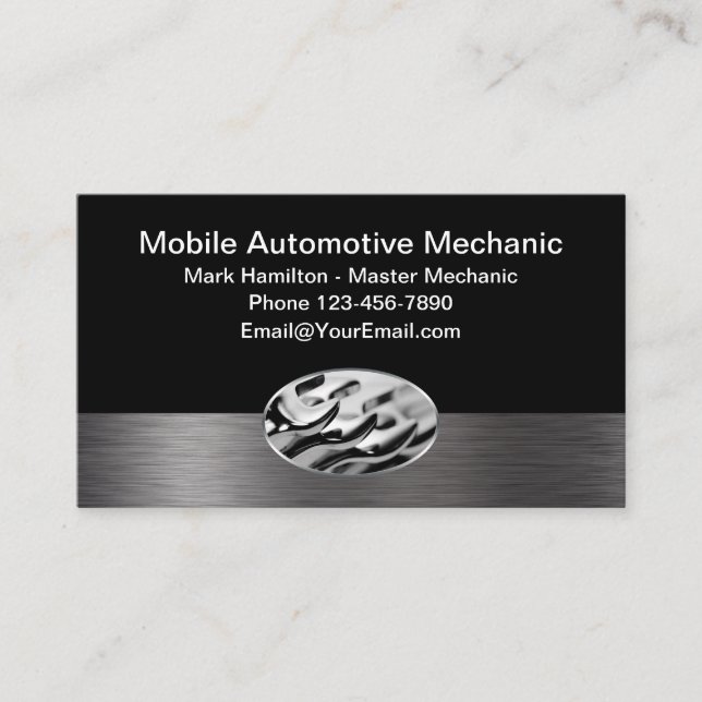 Mobile Car Mechanic Design Business Card (Front)