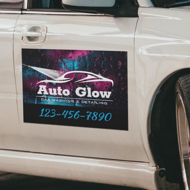 Mobile Car Wash Auto Detailing Automotive Cleaning Car Magnet (Creator Uploaded)