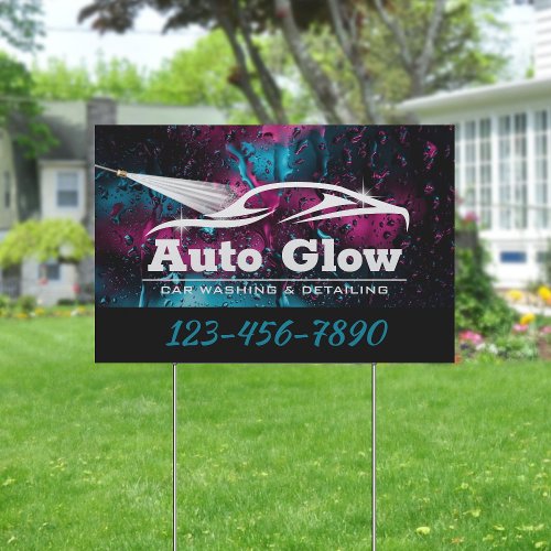 Mobile Car Wash Auto Detailing Automotive Cleaning Sign