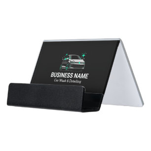 Mobile Car Wash & Detailing Custom Desk Business Card Holder
