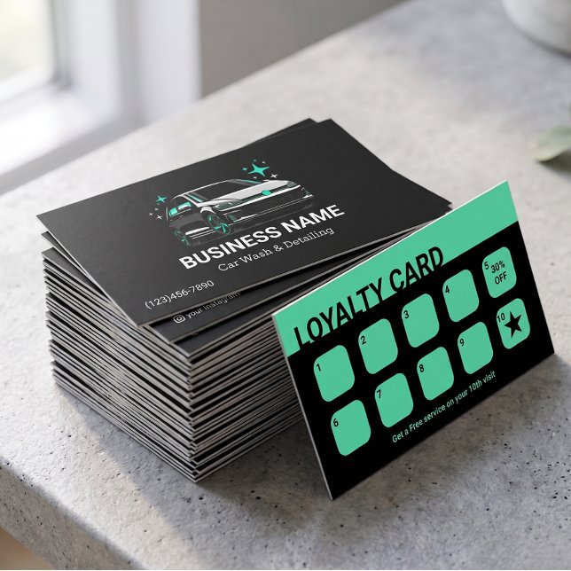 Mobile Car Wash & Detailing Custom Loyalty Card (Creator Uploaded)