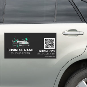 Mobile Car Wash & Detailing Custom QR code Magnet