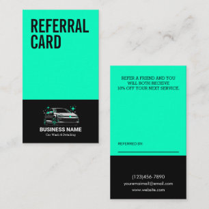 Mobile Car Wash & Detailing Custom Referral Card