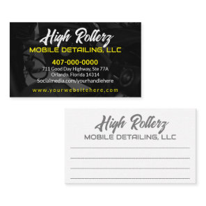 Mobile Car Wash Detailing Pressure Washing  Busine Business Card