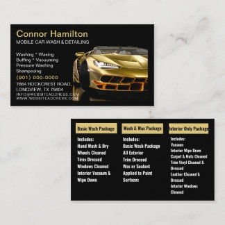 Mobile Car Wash Detailing Pressure Washing Business Card