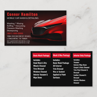 Mobile Car Wash Detailing Pressure Washing Business Card