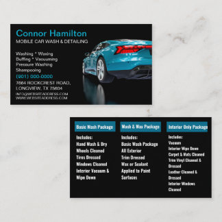 Mobile Car Wash Detailing Pressure Washing   Business Card