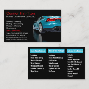 Mobile Car Wash Detailing Pressure Washing Business Card