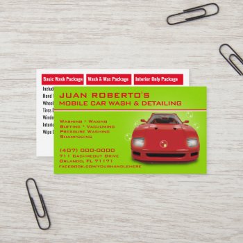 Mobile Car Wash Detailing Pressure Washing Business Card by WhizCreations at Zazzle