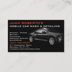 Mobile Car Wash Detailing Pressure Washing  Business Card