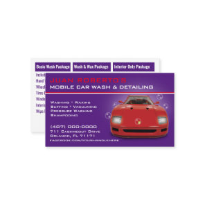 Mobile Car Wash Detailing Pressure Washing Business Card