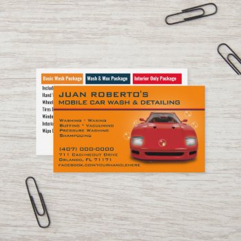 Mobile Car Wash Detailing Pressure Washing Business Card by WhizCreations at Zazzle