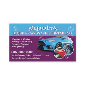 Mobile Car Wash & Detailing - Pressure Washing Tem Business Card
