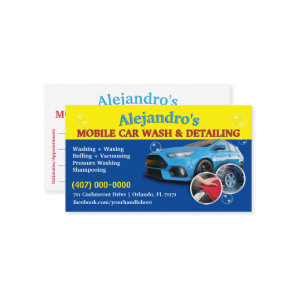 Mobile Car Wash & Detailing - Pressure Washing Tem Business Card